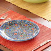 Light Blue Floral Jaal Dinner Plate - 10 Inch - Eyaas